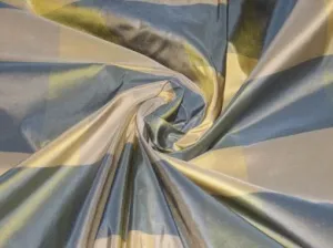 SILK TAFFETA FABRIC Blue & sand gold colour gorgeous plaids 54" wide TAFC15[2]