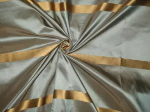 Silk Taffeta Fabric Blue x Brown with Gold Satin Stripe 54" wide TAFS69[2]