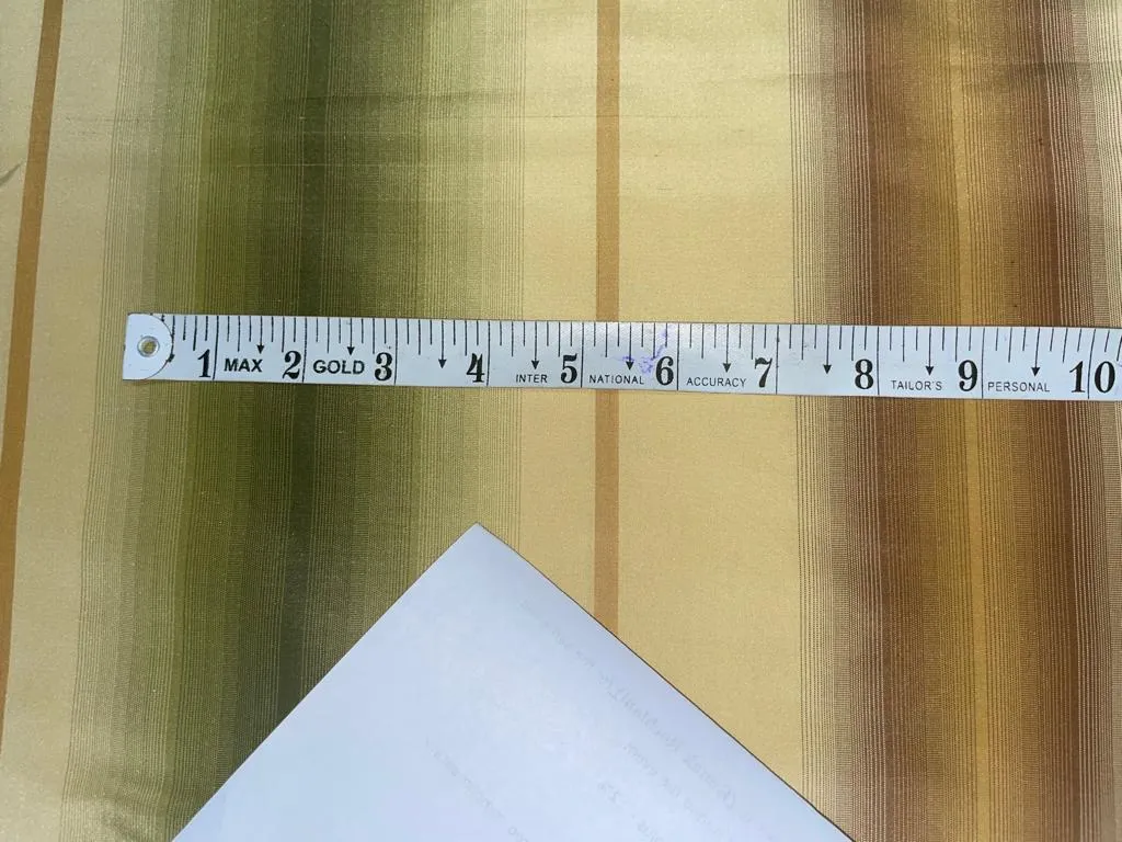SILK TAFFETA FABRIC Green, orange, yellow and cream 54" wide TAFS21[2]