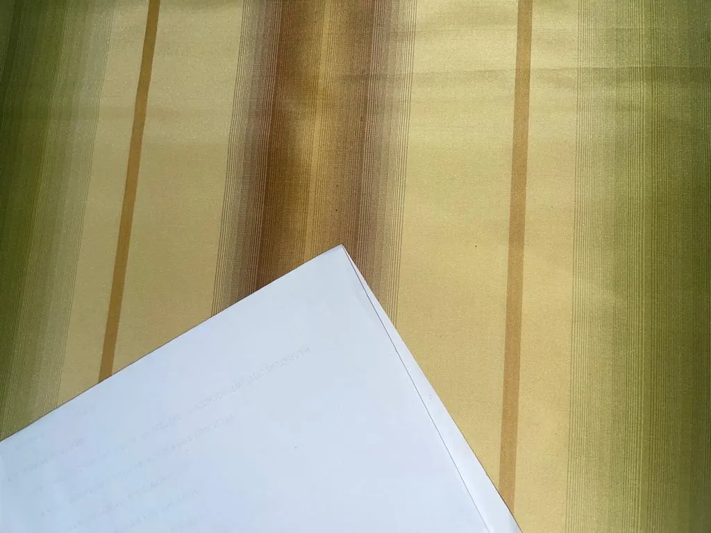 SILK TAFFETA FABRIC Green, orange, yellow and cream 54" wide TAFS21[2]