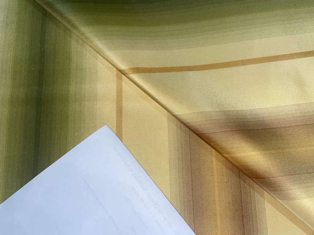 SILK TAFFETA FABRIC Green, orange, yellow and cream 54" wide TAFS21[2]