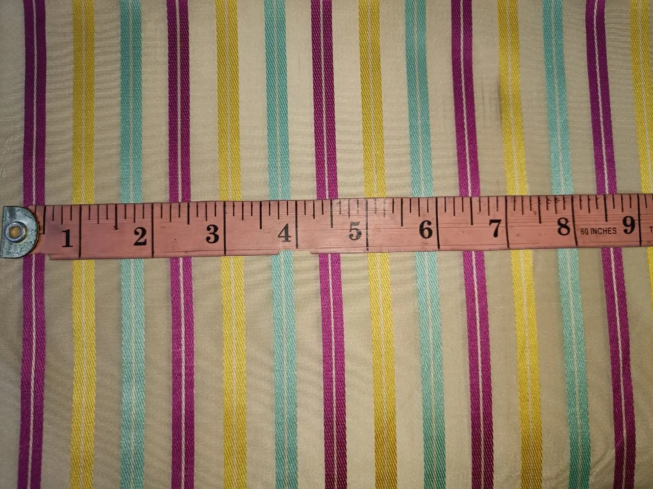 SILK TAFFETA FABRIC MULTI COLOUR 54&quot; WITH STRIPES-54&quot; wide TAF127[5]