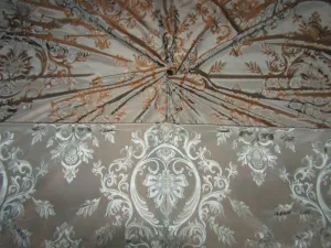 Silk taffeta jacquard fabric REVERSABLE cloudy grey & brown 54" wide-Damask fabric TAFJ26A