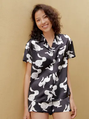 SILKINC White Rabbit Short Silk Pajamas