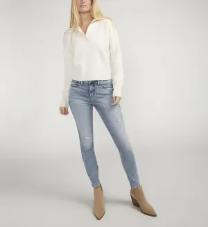 Silver Jeans Women's Elyse Mid Rise Skinny Leg Jeans - Medium Indigo Wash