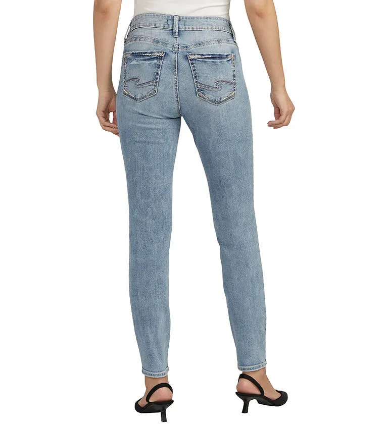 Silver Jeans Women's Elyse Mid Rise Skinny Leg Jeans - Medium Indigo Wash