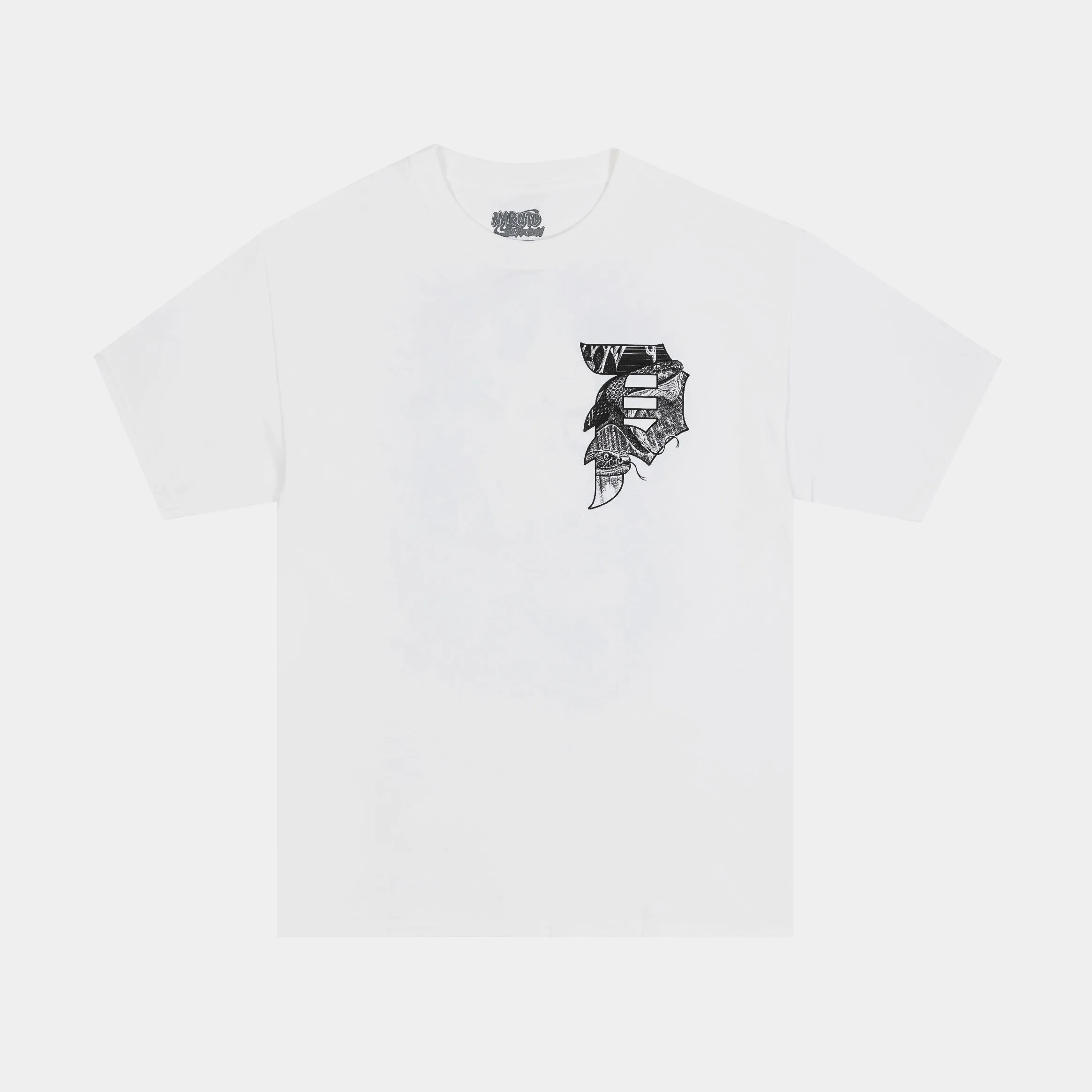 Snake Graphic Mens Short Sleeve Shirt (White/Black)