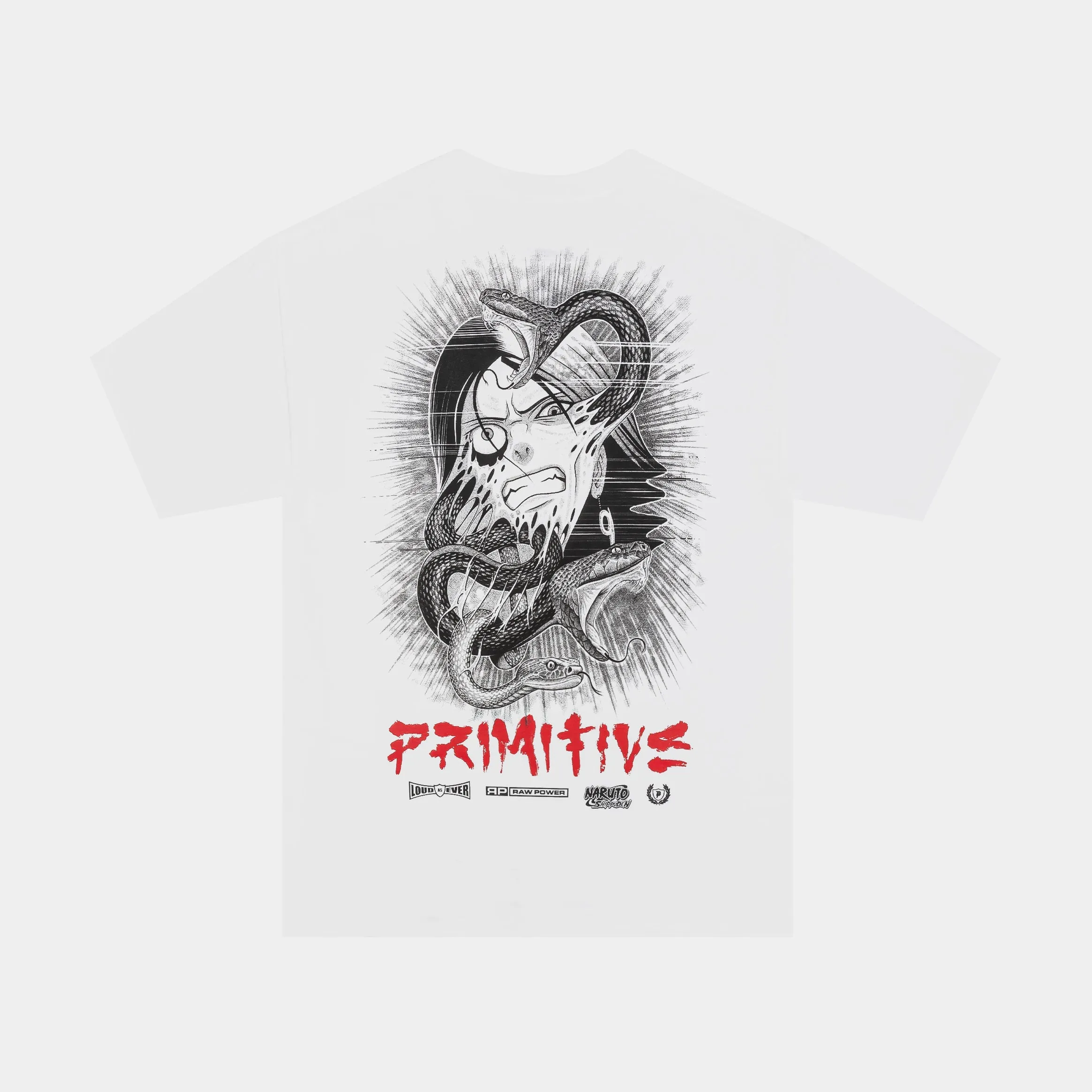 Snake Graphic Mens Short Sleeve Shirt (White/Black)