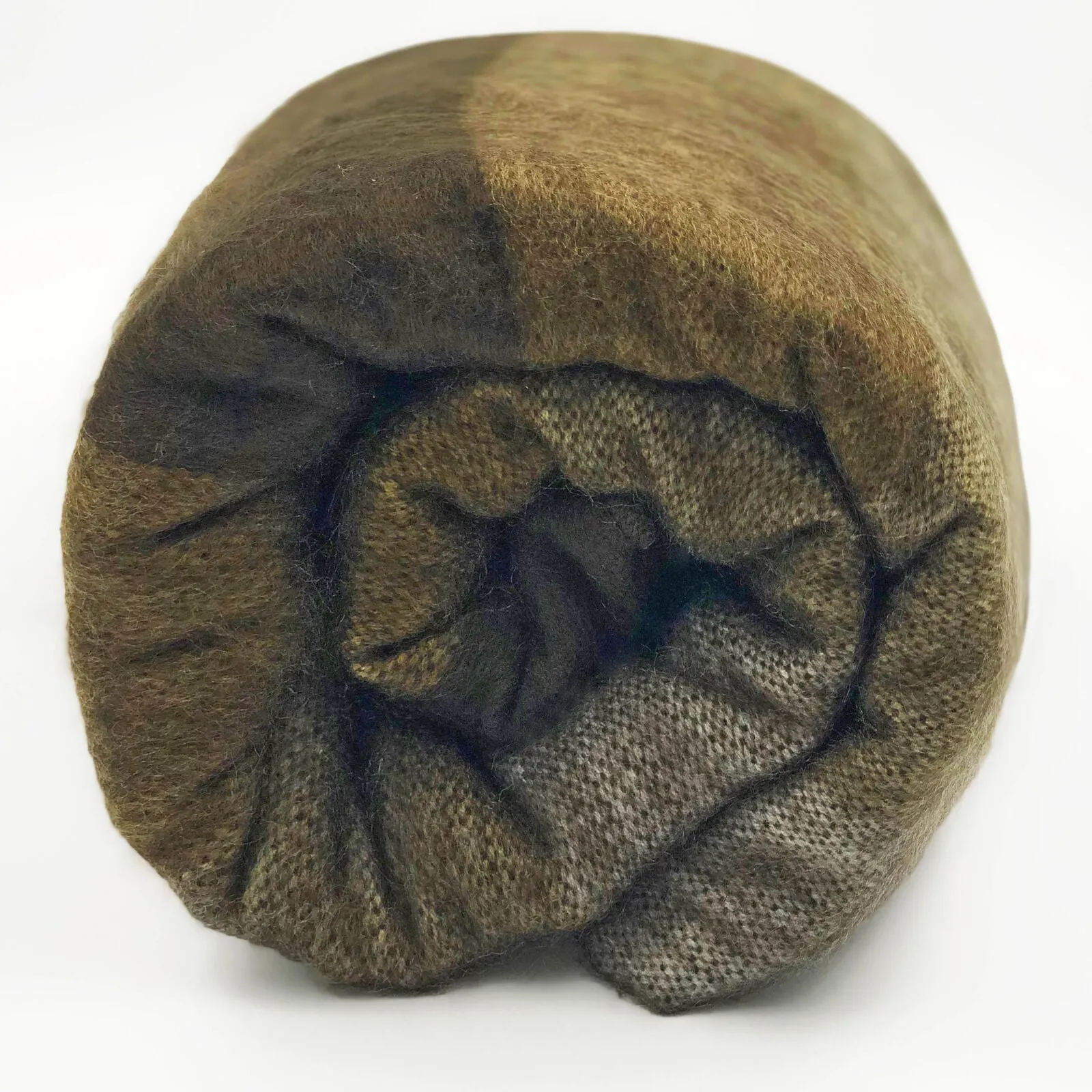 Soft & Warm Baby Alpaca Wool Throw Blanket / Sofa Cover - Queen 90" x 65" - thick stripes pattern chocolate brown