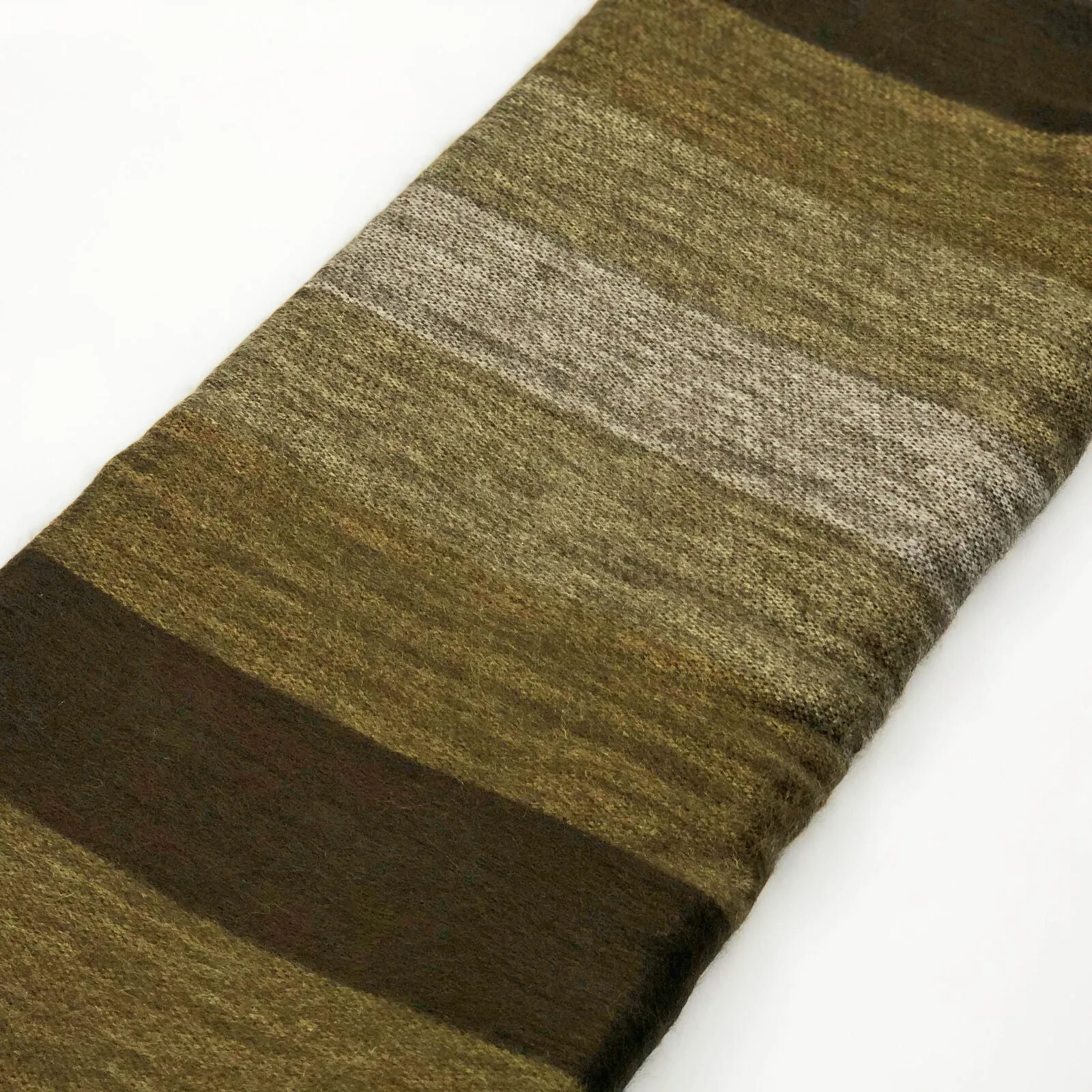 Soft & Warm Baby Alpaca Wool Throw Blanket / Sofa Cover - Queen 90" x 65" - thick stripes pattern chocolate brown