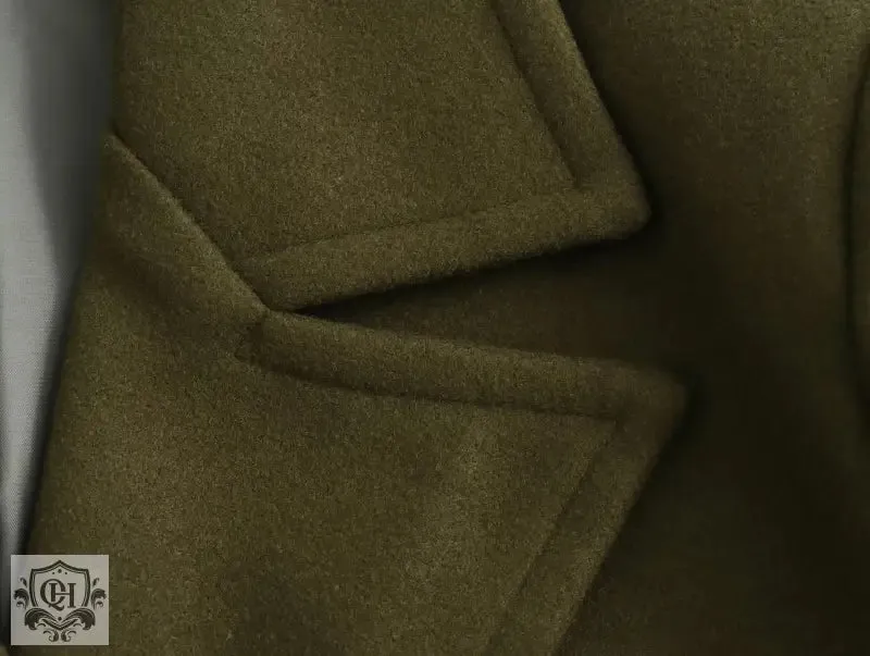 Solid Double Breasted Coat