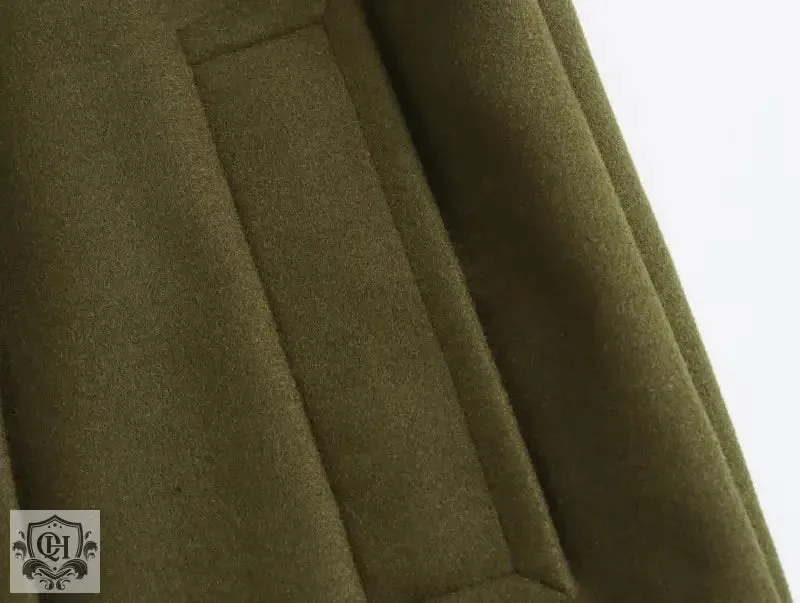 Solid Double Breasted Coat
