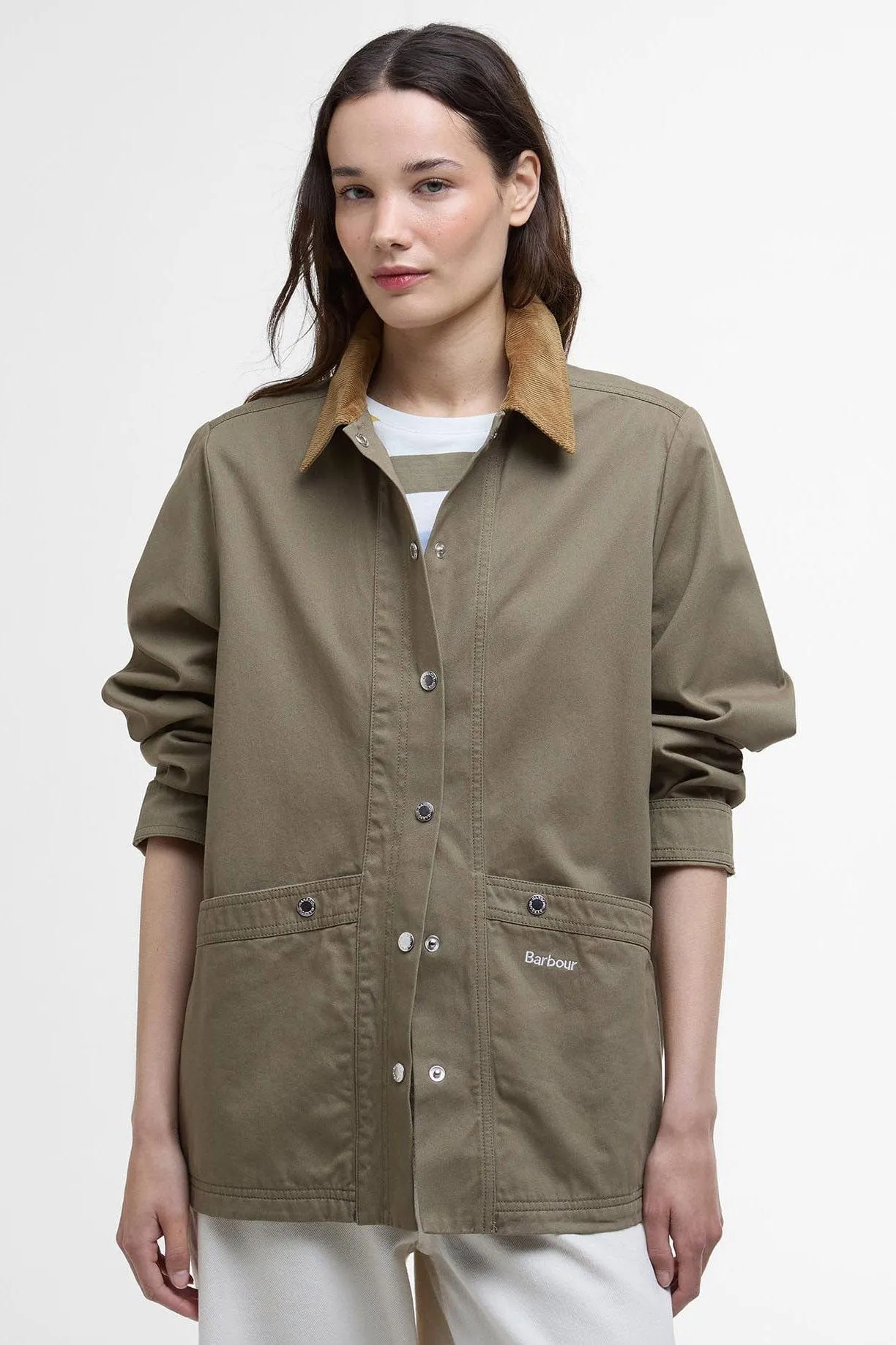 Sonnie Cotton Twill Casual Jacket - Dusky Green