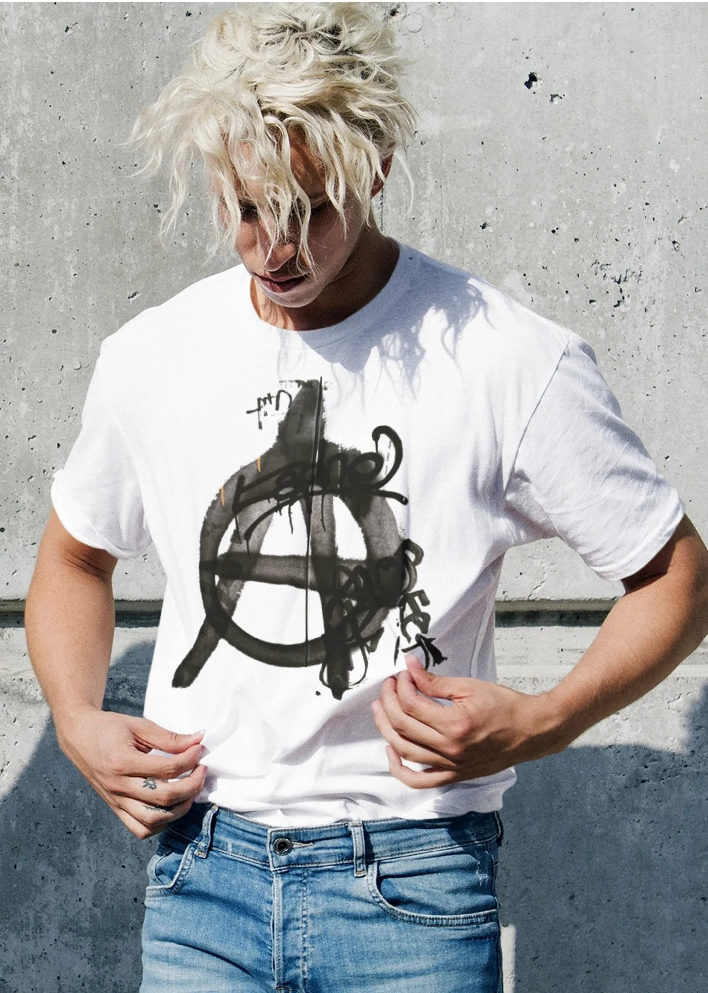 ST!NK - Anonymous, Believe white - Men Shirt