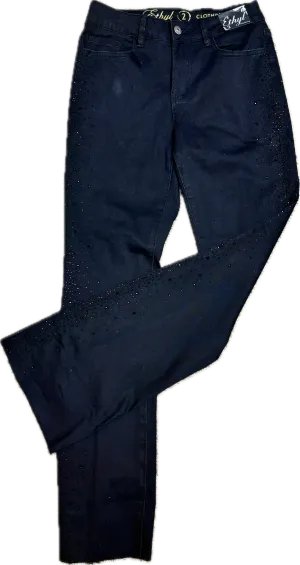 Streamline Bootcut Black Jeans with Crystals  "Success" Ethyl Brand Clothing