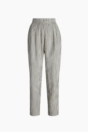 Striped Linen Slouchy Pants