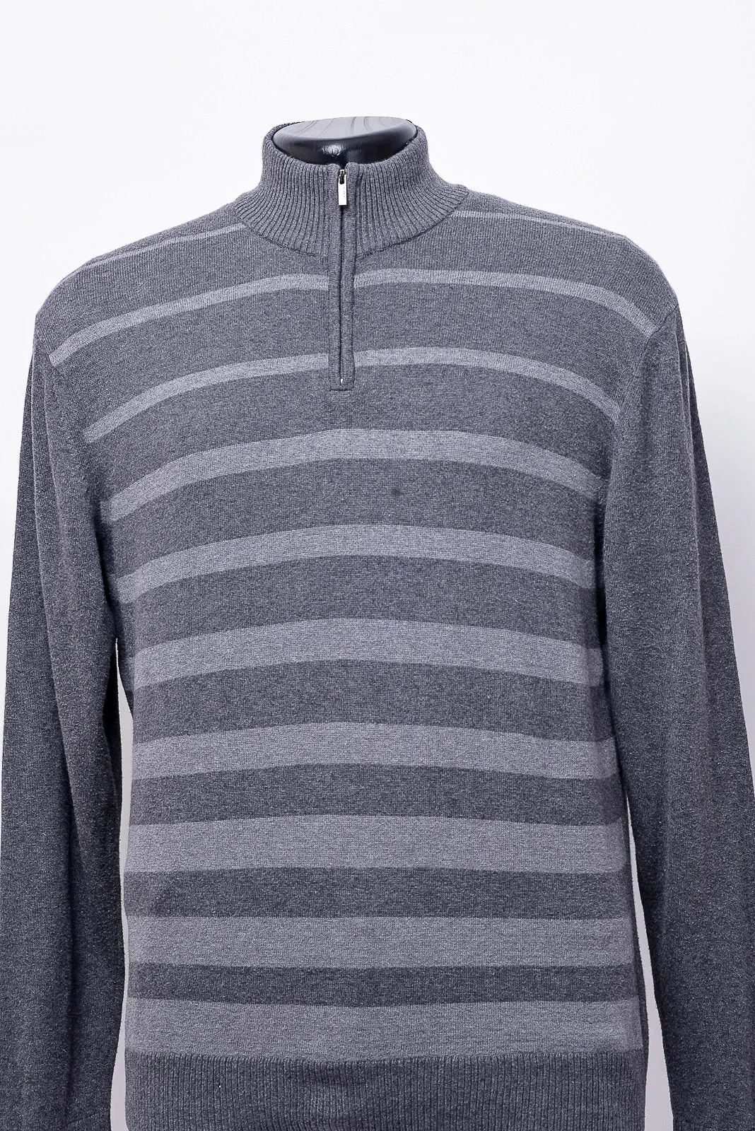 striped quarter zip sweater