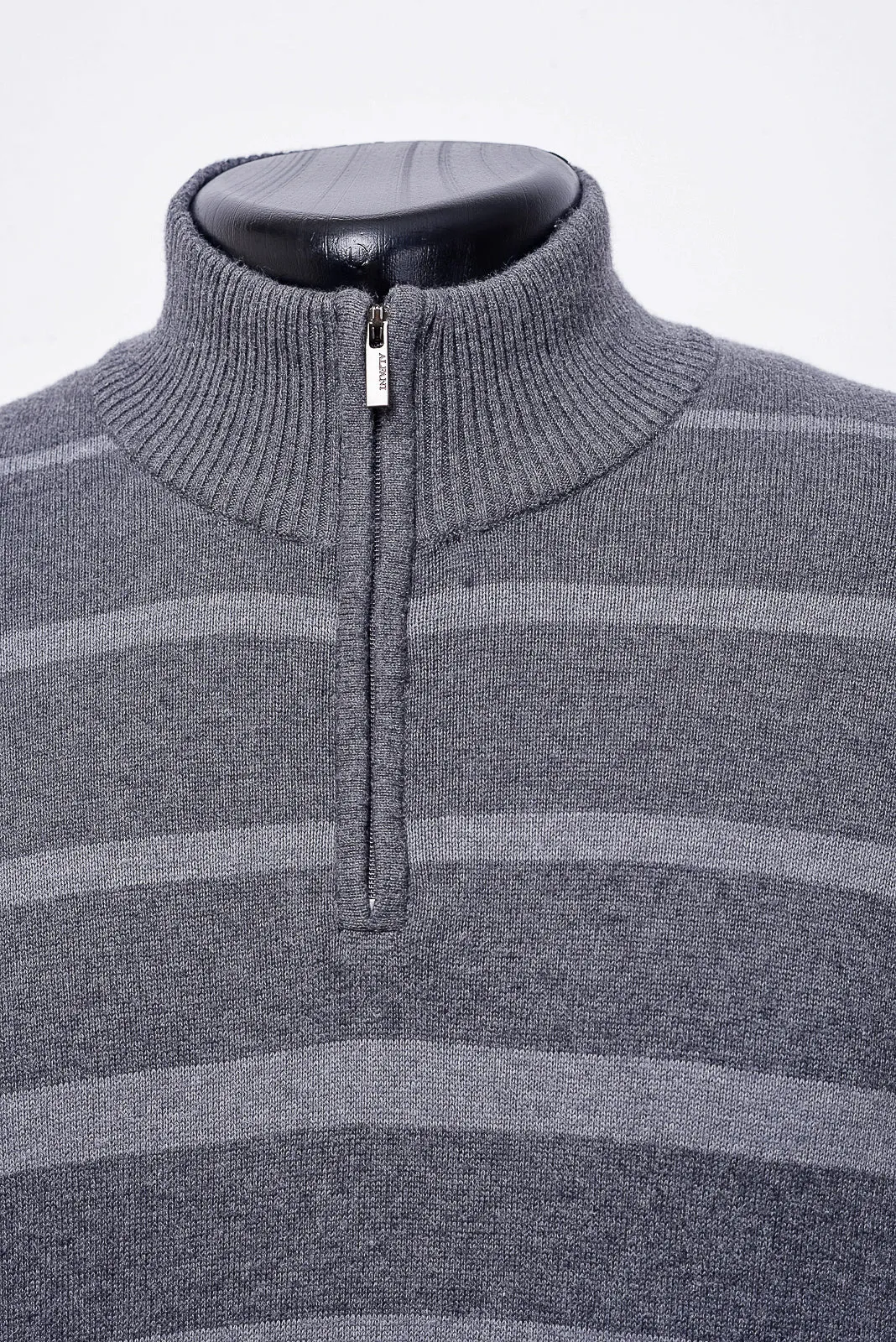 striped quarter zip sweater