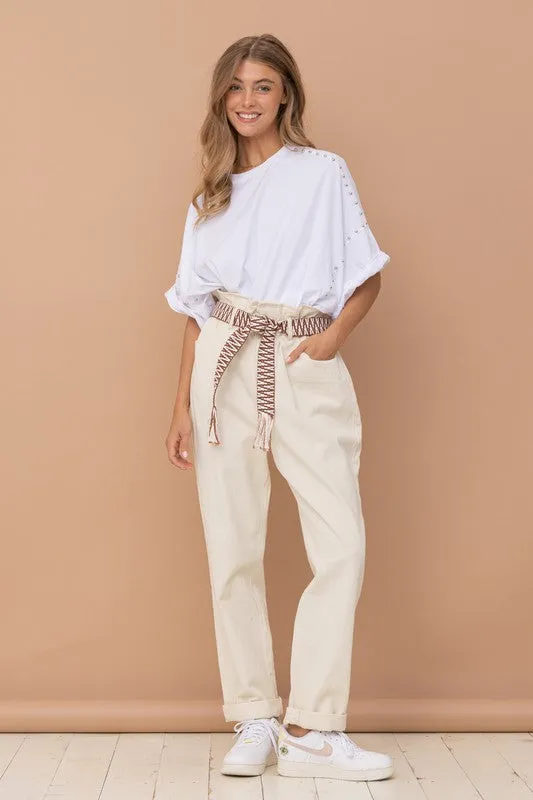 Studded Oversized High Low T Shirt  *Online Only*