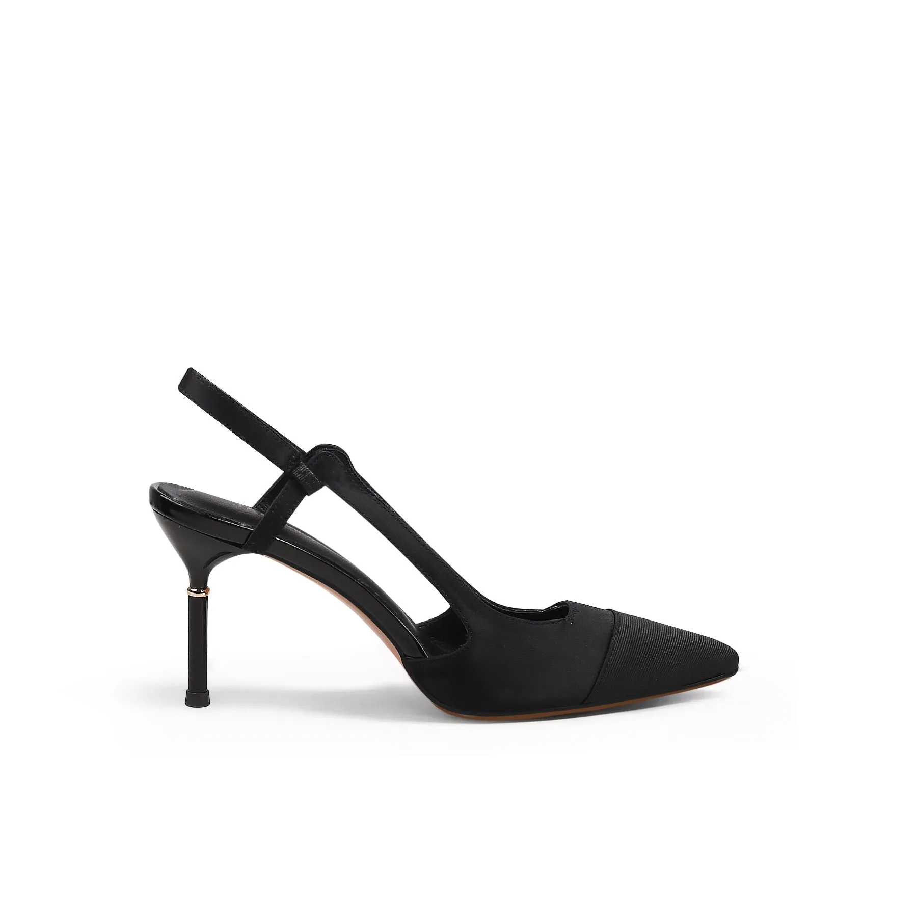 Suede Cap Classic Slingback Kitten Pumps