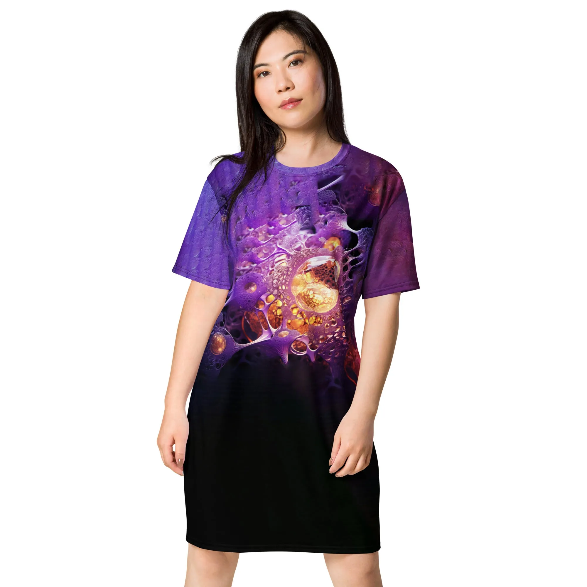 T-Shirt Dress Blooming Purple Cell