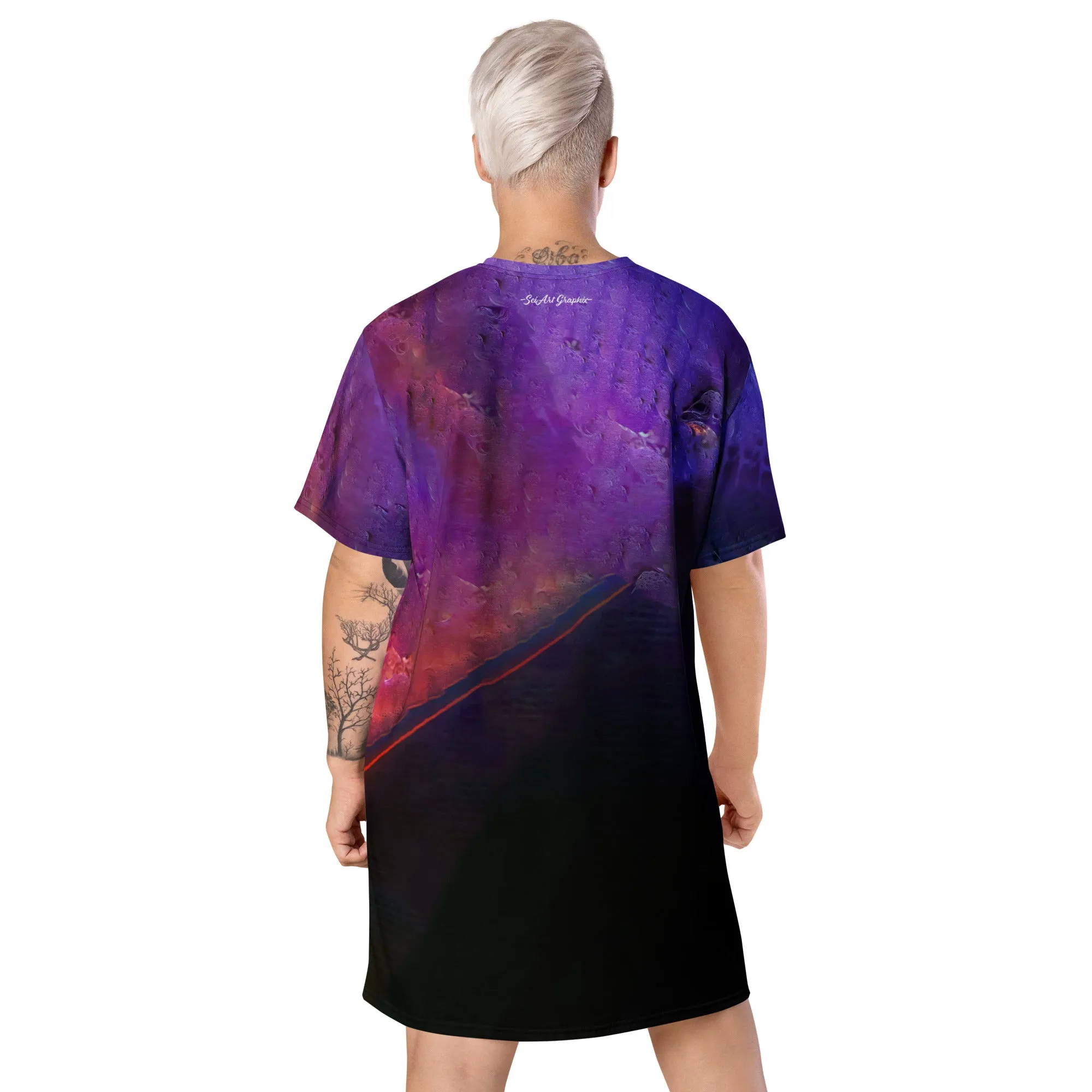 T-Shirt Dress Blooming Purple Cell