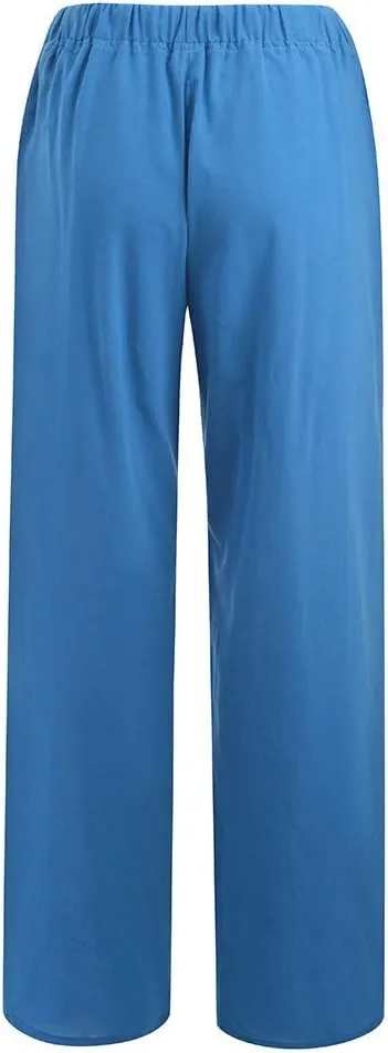 TARIENDY Petite Wide Leg Pants for Women Womens Elastic Waisted Pants Drawstring Wide Leg Trousers Summer Beach Outfits