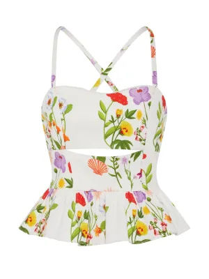 Terrazo white Callie pique top