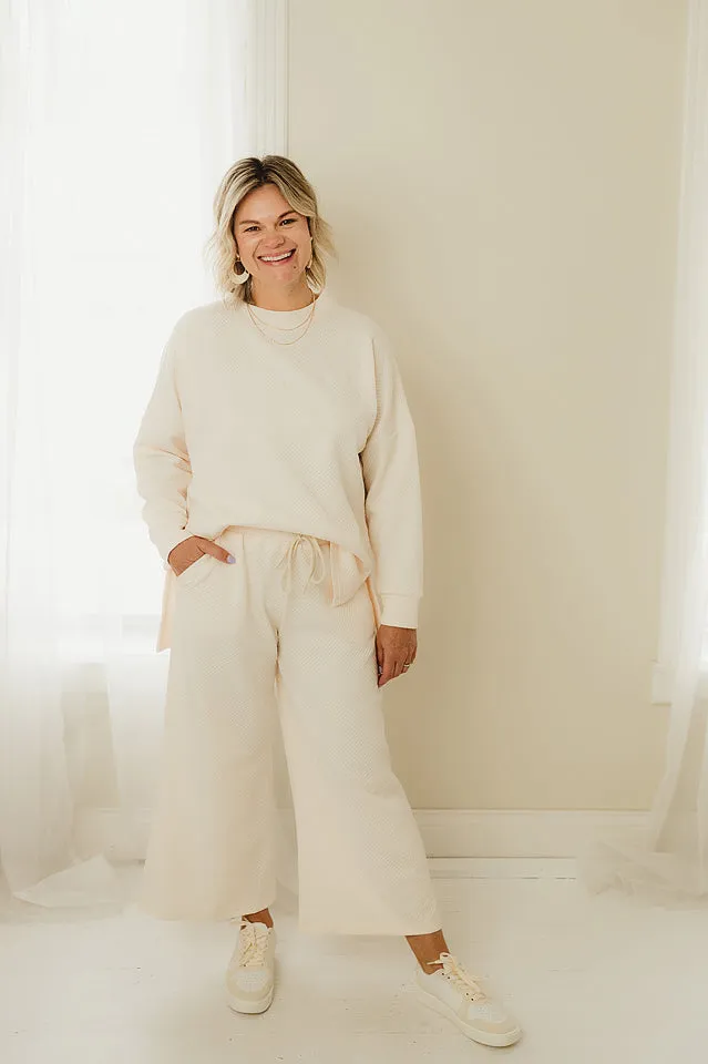 Textured Wide Leg Pants