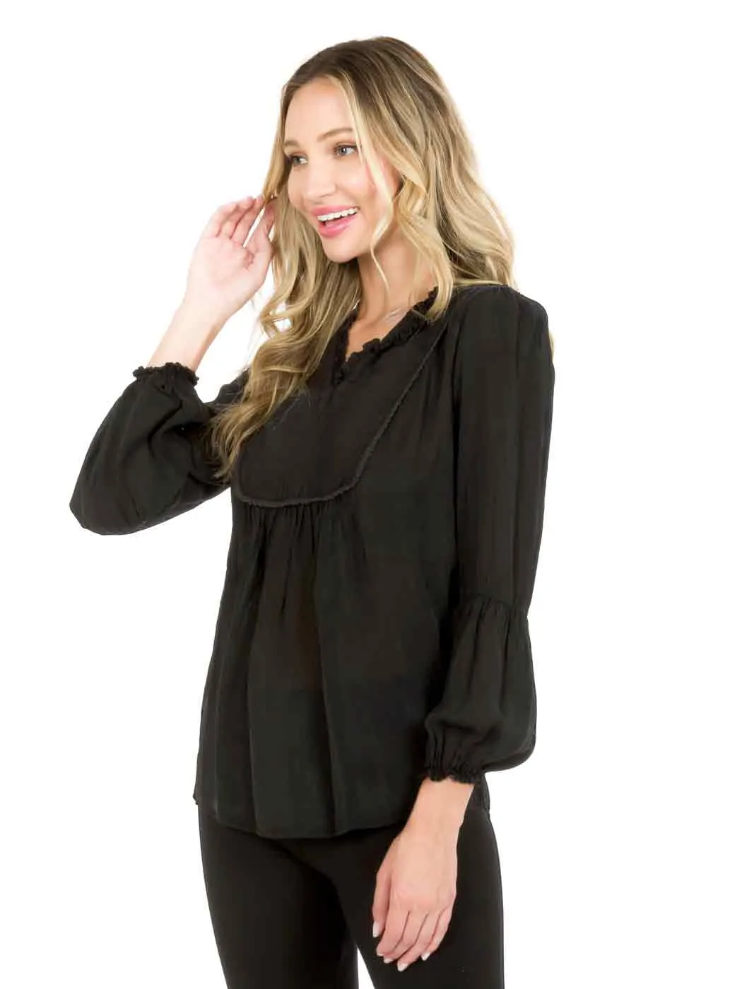 Tianello "Antionette"  Blouse - Sueded CUPRO Rayon Georgette