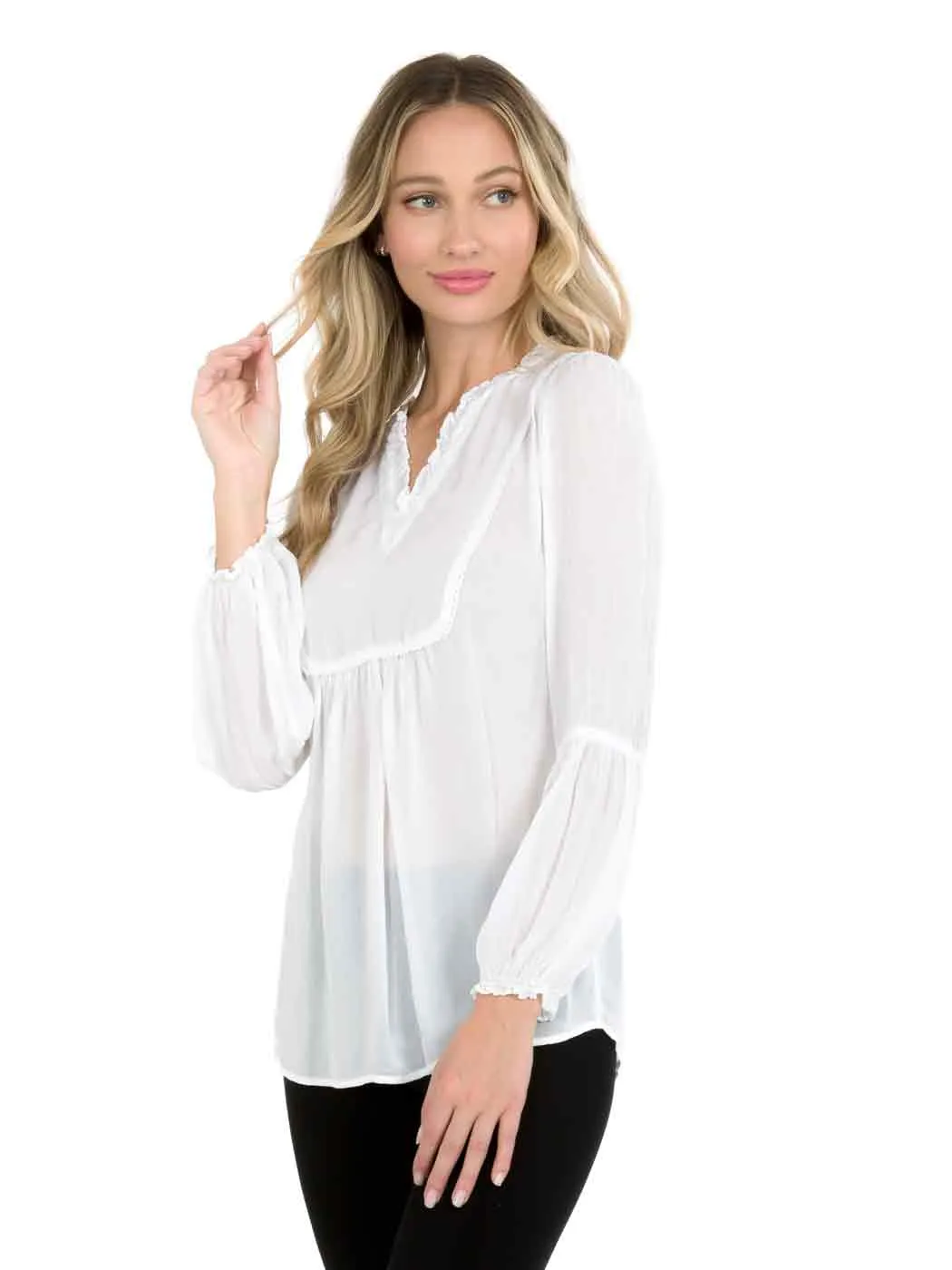 Tianello "Antionette"  Blouse - Sueded CUPRO Rayon Georgette