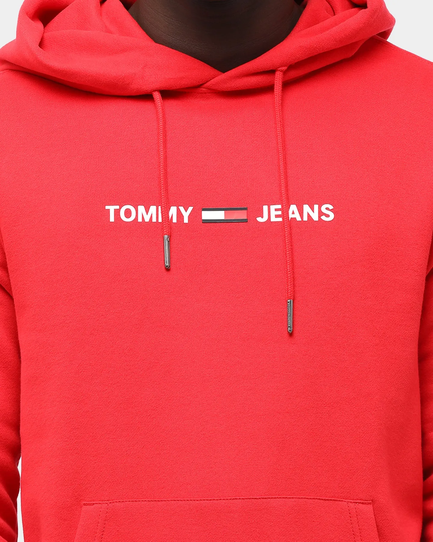 Tommy Jeans Men's TJM Straight Small Logo Hoodie Red