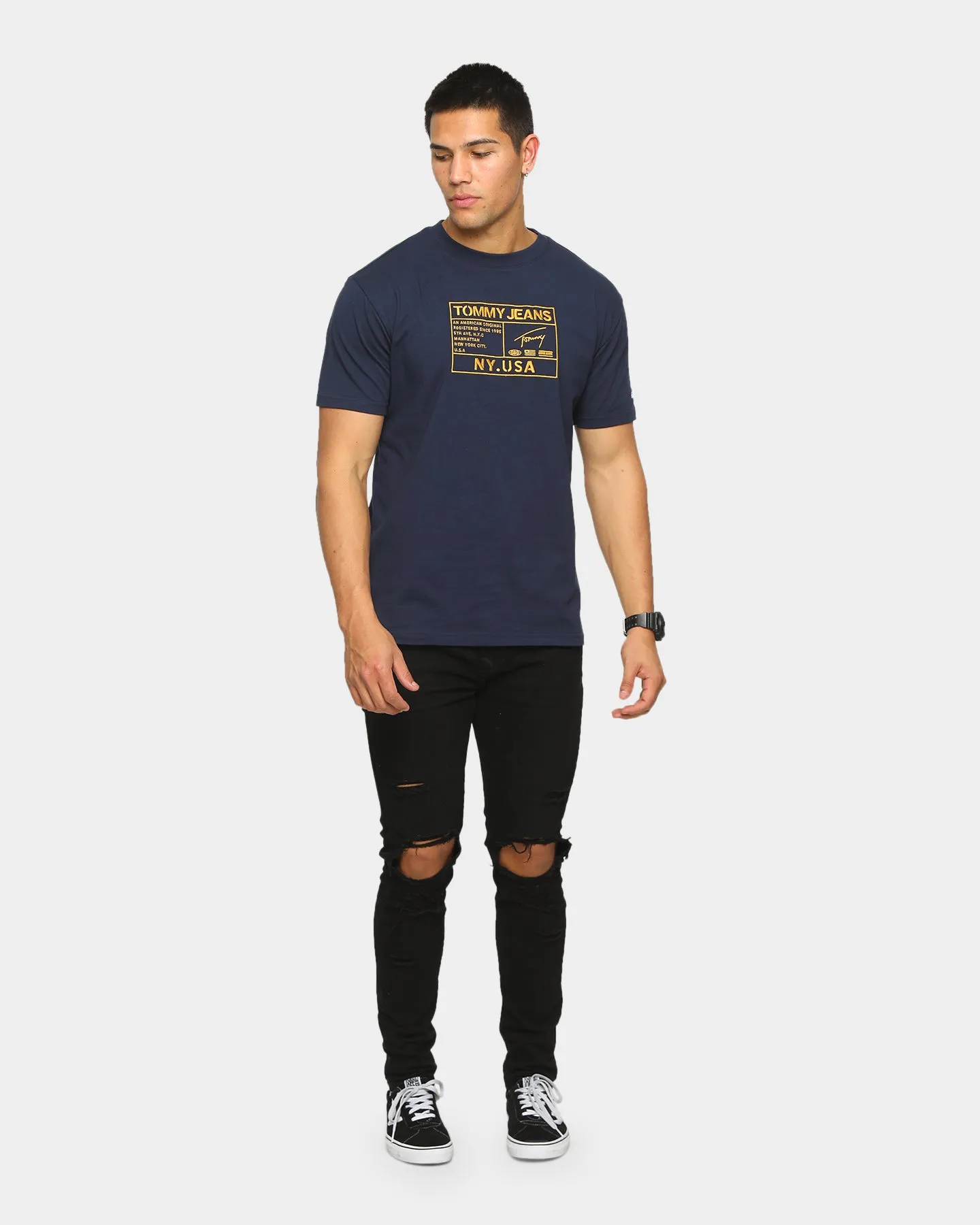 Tommy Jeans TJM Gold Embroidery Logo T-Shirt Twilight Navy