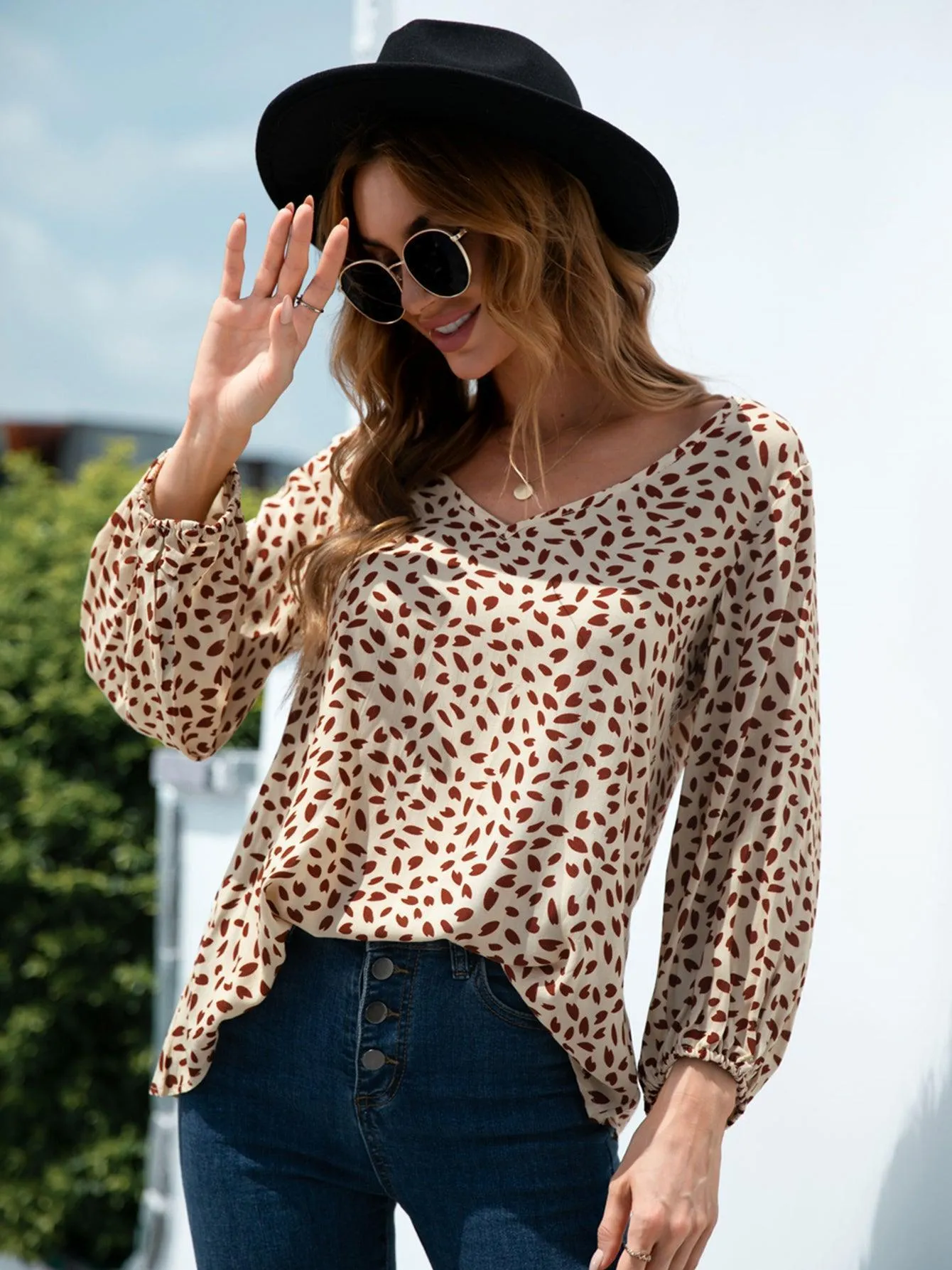 Unfiltered Me Long Sleeve V Neck Blouse