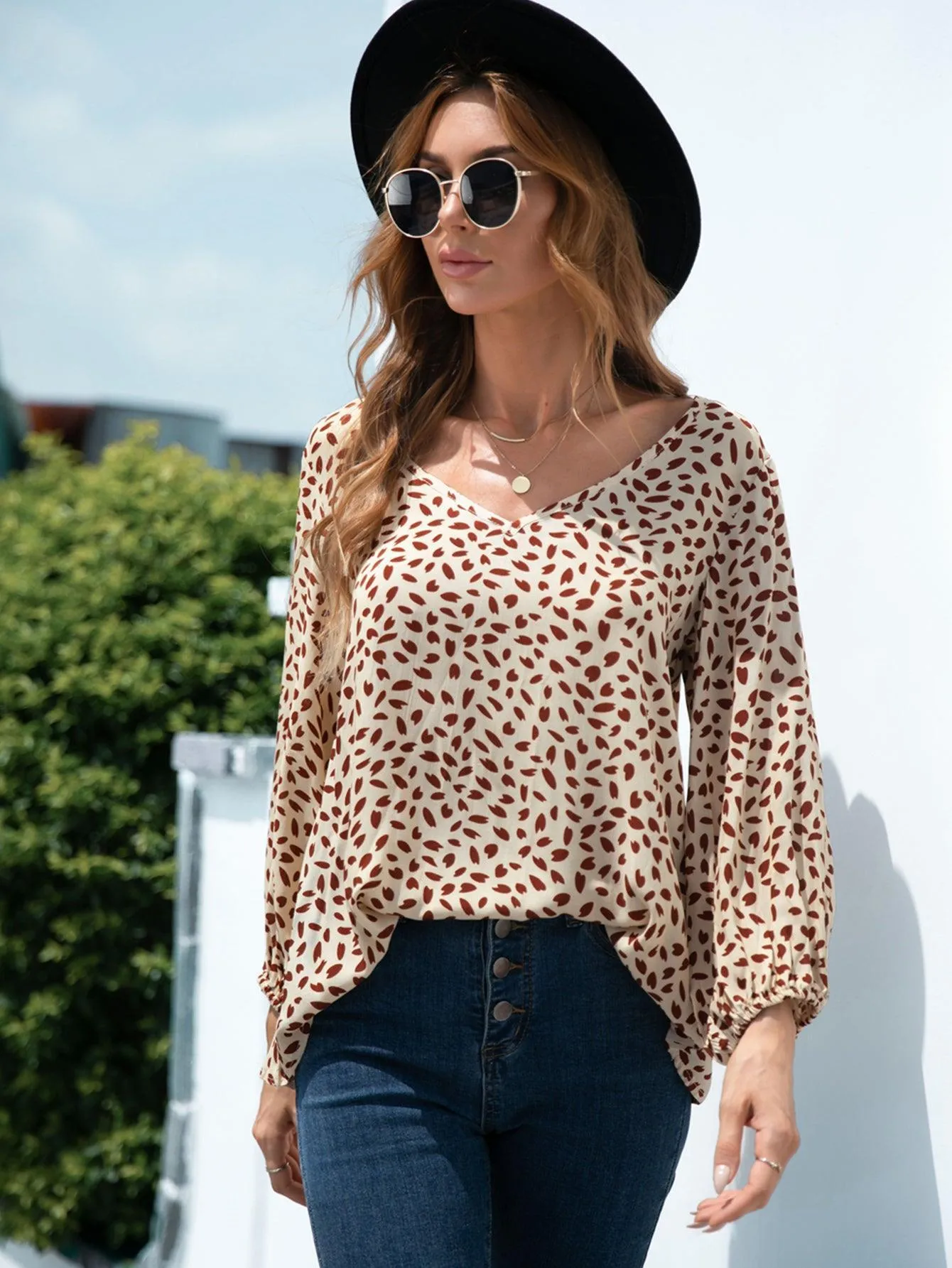 Unfiltered Me Long Sleeve V Neck Blouse