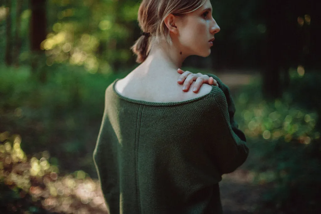 Warm alpaca wool sweater Moss khaki | VÉJA