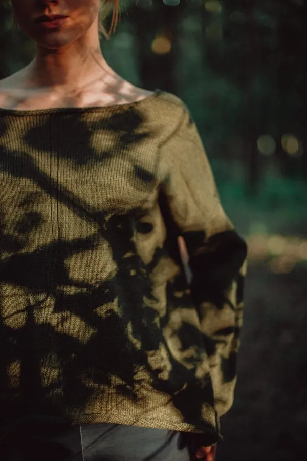 Warm alpaca wool sweater Moss khaki | VÉJA