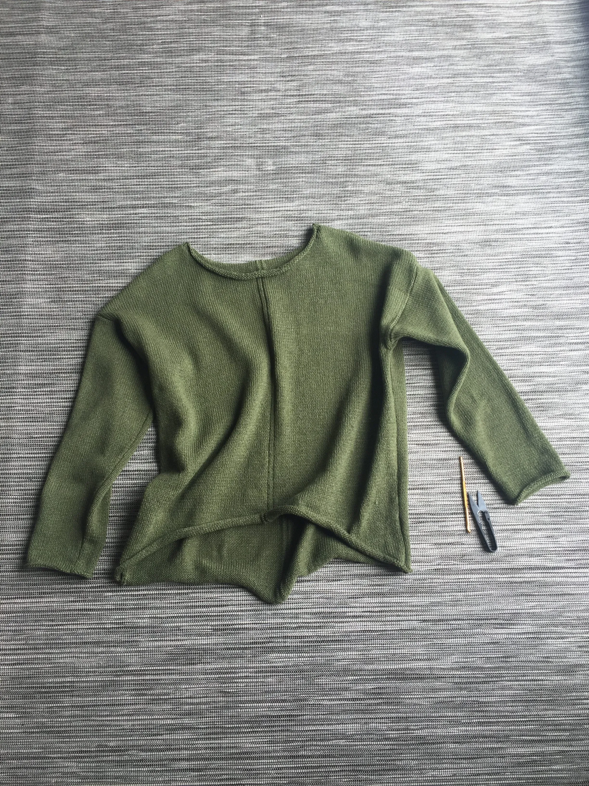 Warm alpaca wool sweater Moss khaki | VÉJA