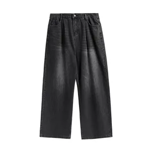 Washed Black Wide Leg Jeans