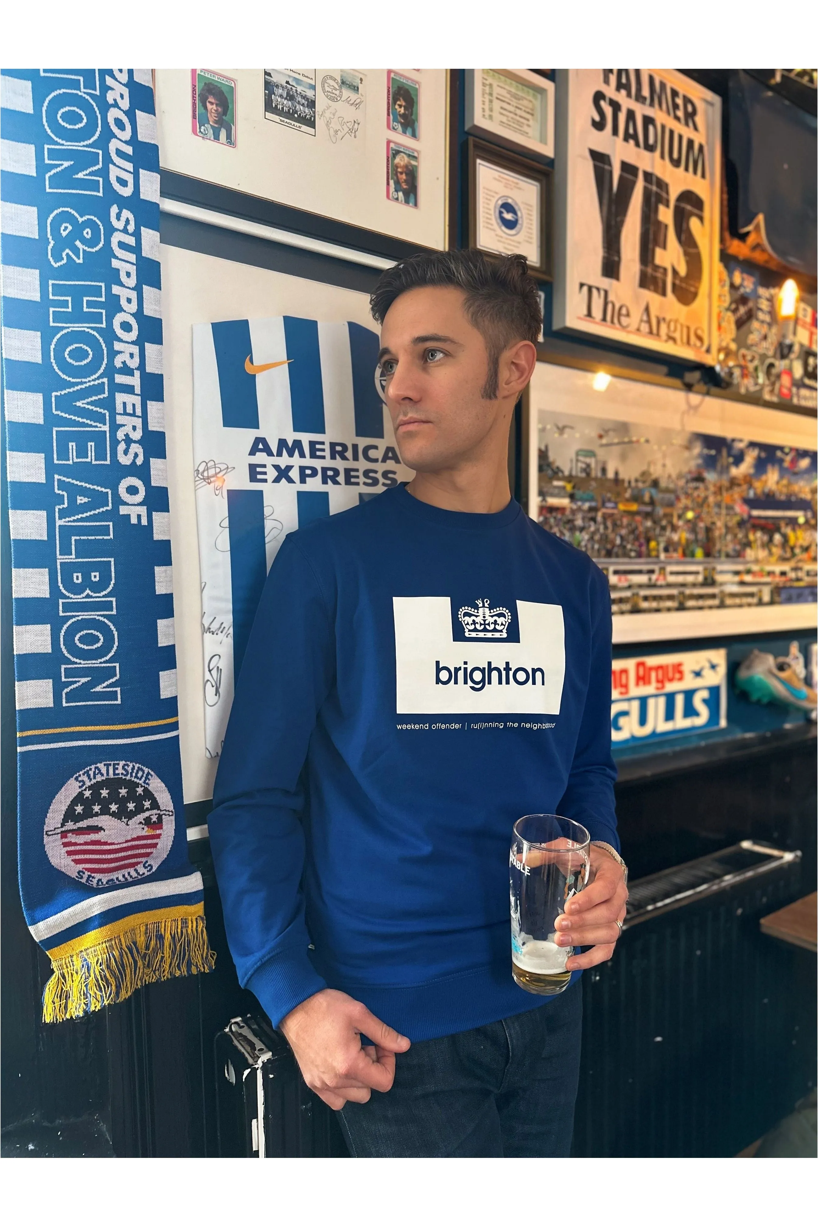 Weekend Offender x Modfather Clothing - Brighton Electric Blue - Sweatshirt
