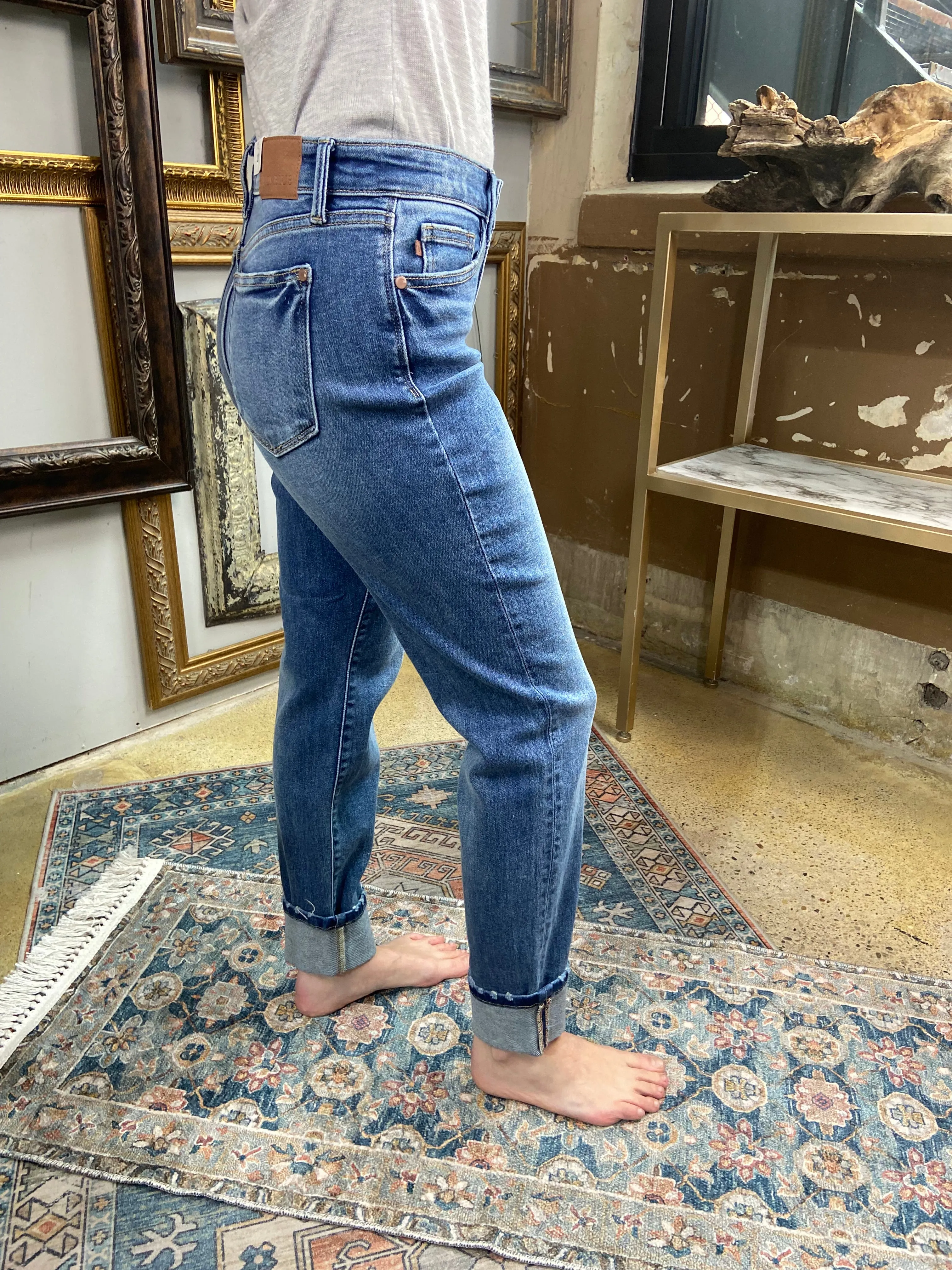 Wesley Judy Blue Boyfriend Jeans with Cuff