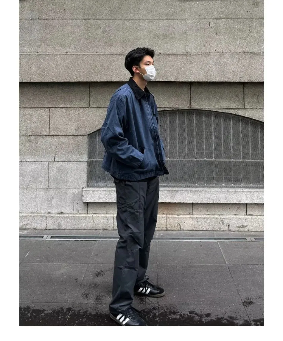 Wiaofellas  -  American Trendy Tooling Mens Jackets Vintage Solid Distressed Bomber Coats Patchwork Zipper Pocket High Street Short Outwear