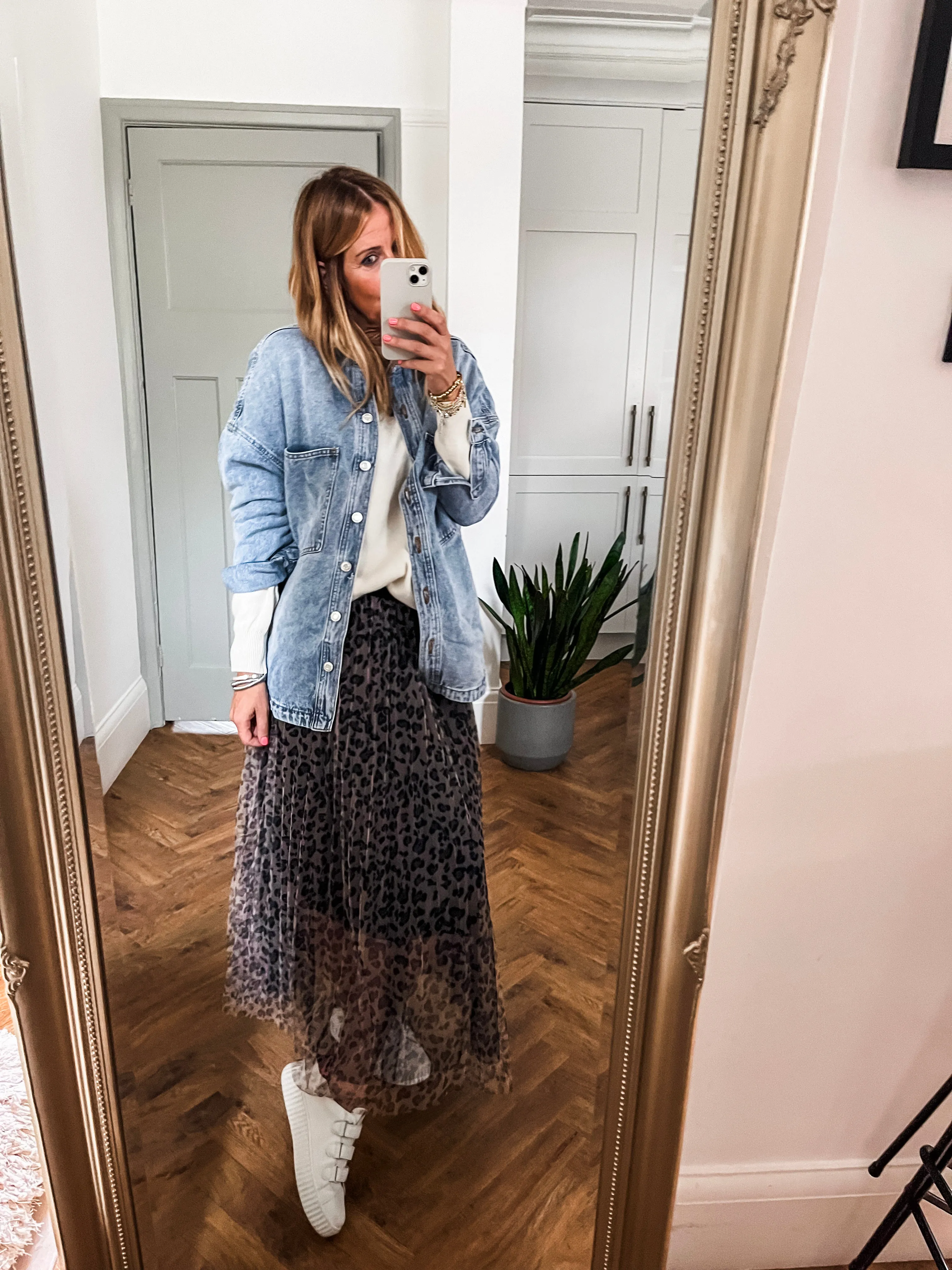 Wide-Front Pocket Denim Jacket