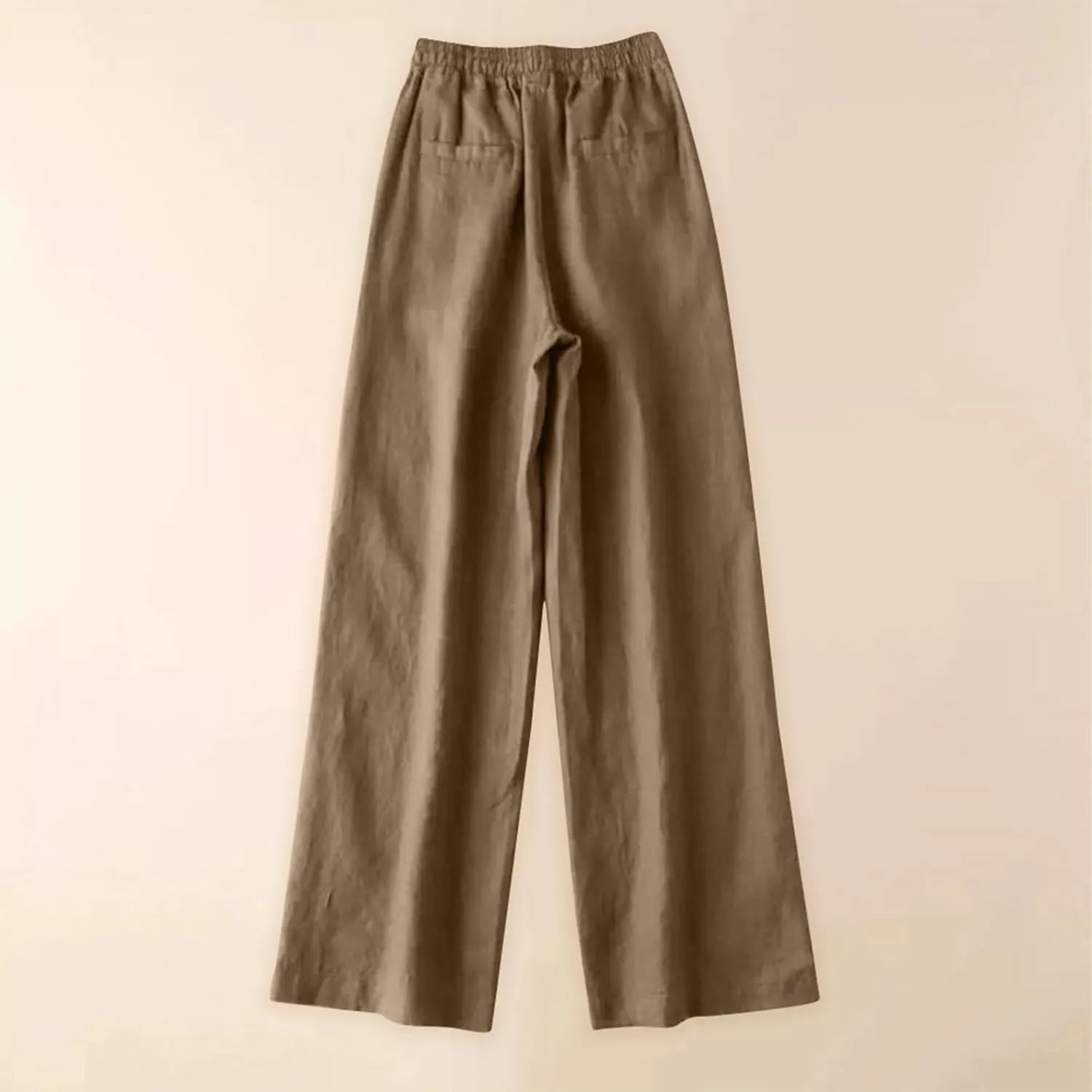 Wide Leg Pants for Women, Straight Leg Drawstring Linen Pants Wide High