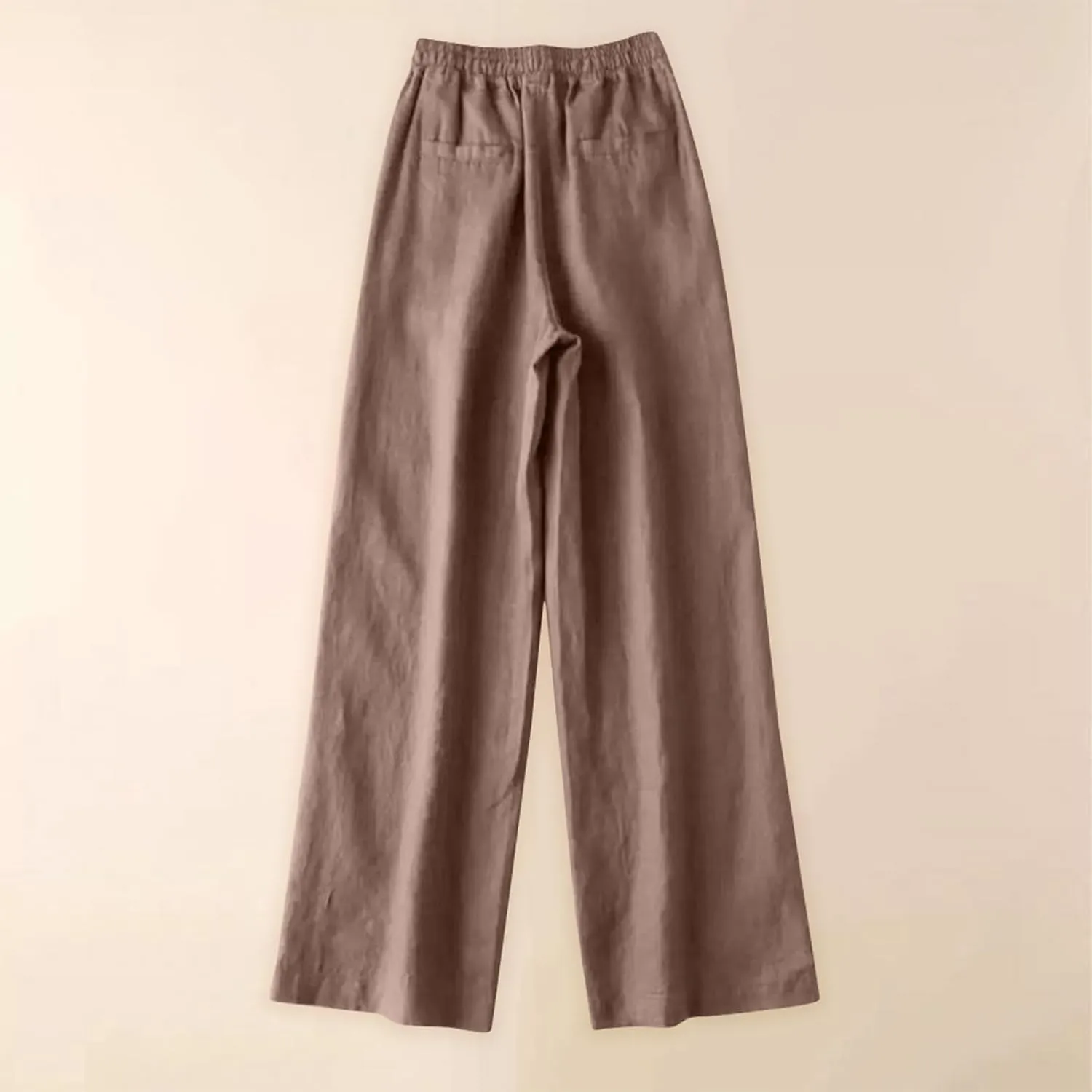 Wide Leg Pants for Women, Straight Leg Drawstring Linen Pants Wide High
