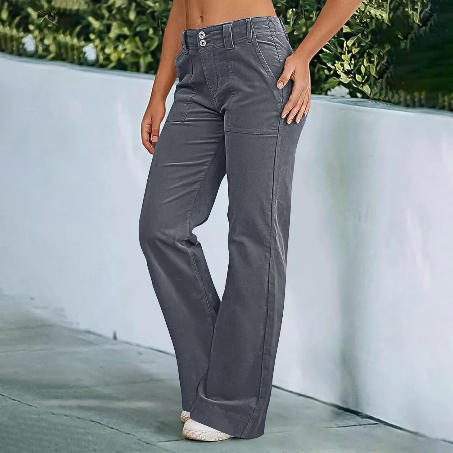Wide Leg Pants for Women, Straight Leg High Waisted Pants Wide Baggy