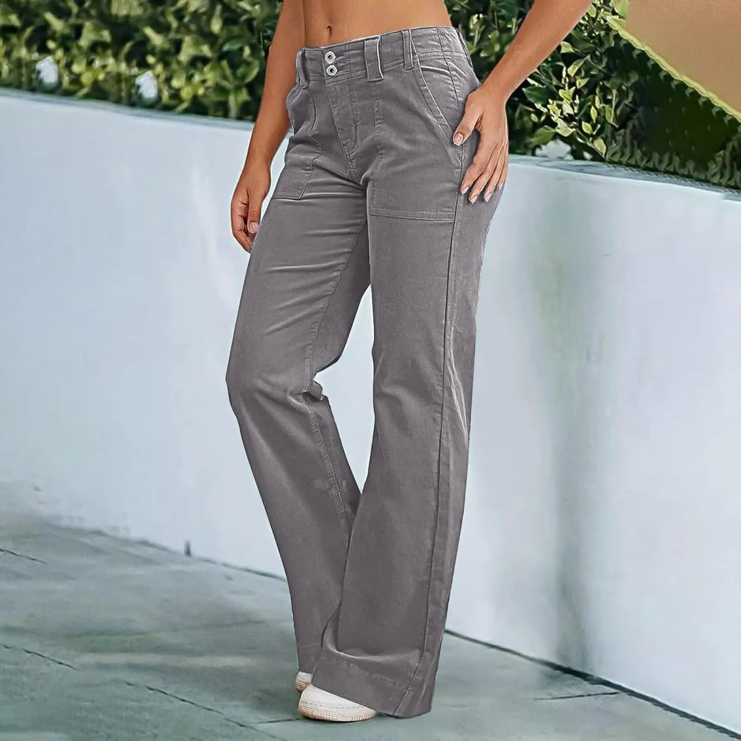 Wide Leg Pants for Women, Straight Leg High Waisted Pants Wide Baggy