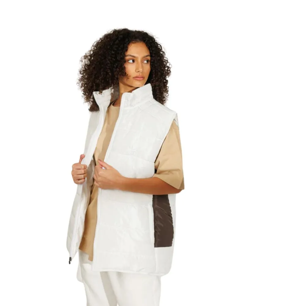 WinterLite Sleeveless Vest In Off White