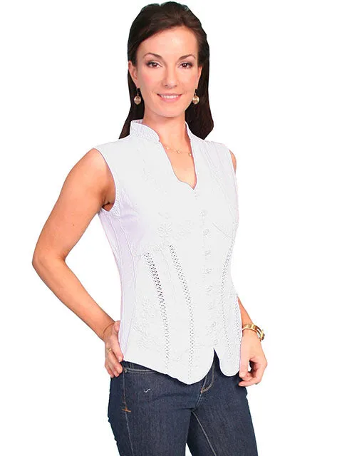 Women's Cantina Collection Top: Sleeveless Button Front