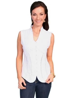 Women's Cantina Collection Top: Sleeveless Button Front